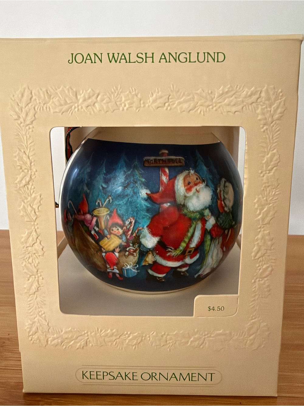 Vintage Christmas Hallmark Keepsake 1981 Satin Ornament - Santa’s Coming. In Box